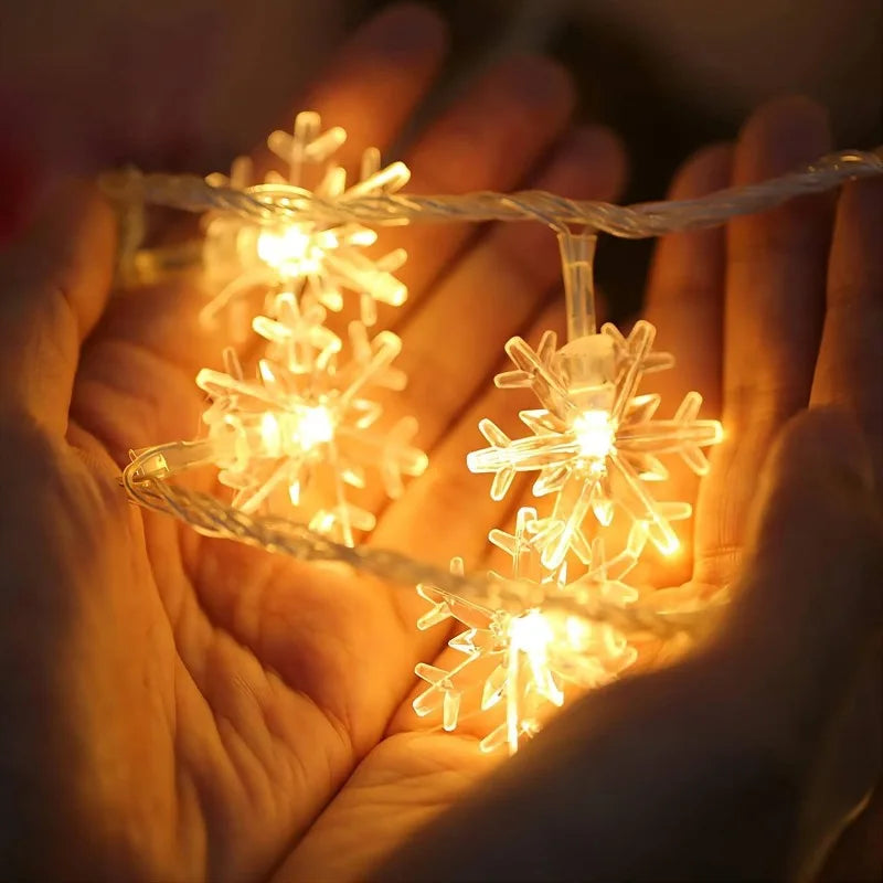 LED Snowflake String Lights