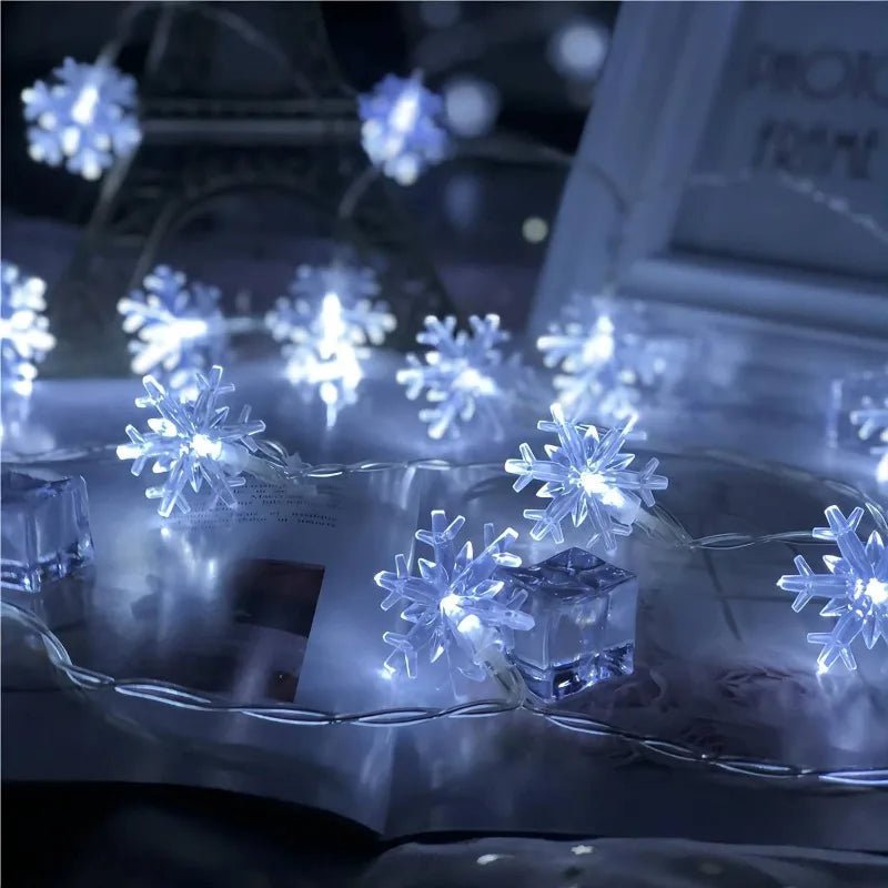 LED Snowflake String Lights