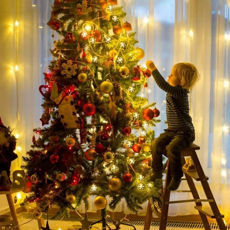 LED Snowflake String Lights