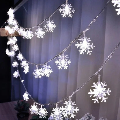 LED Snowflake String Lights