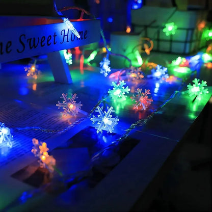 LED Snowflake String Lights