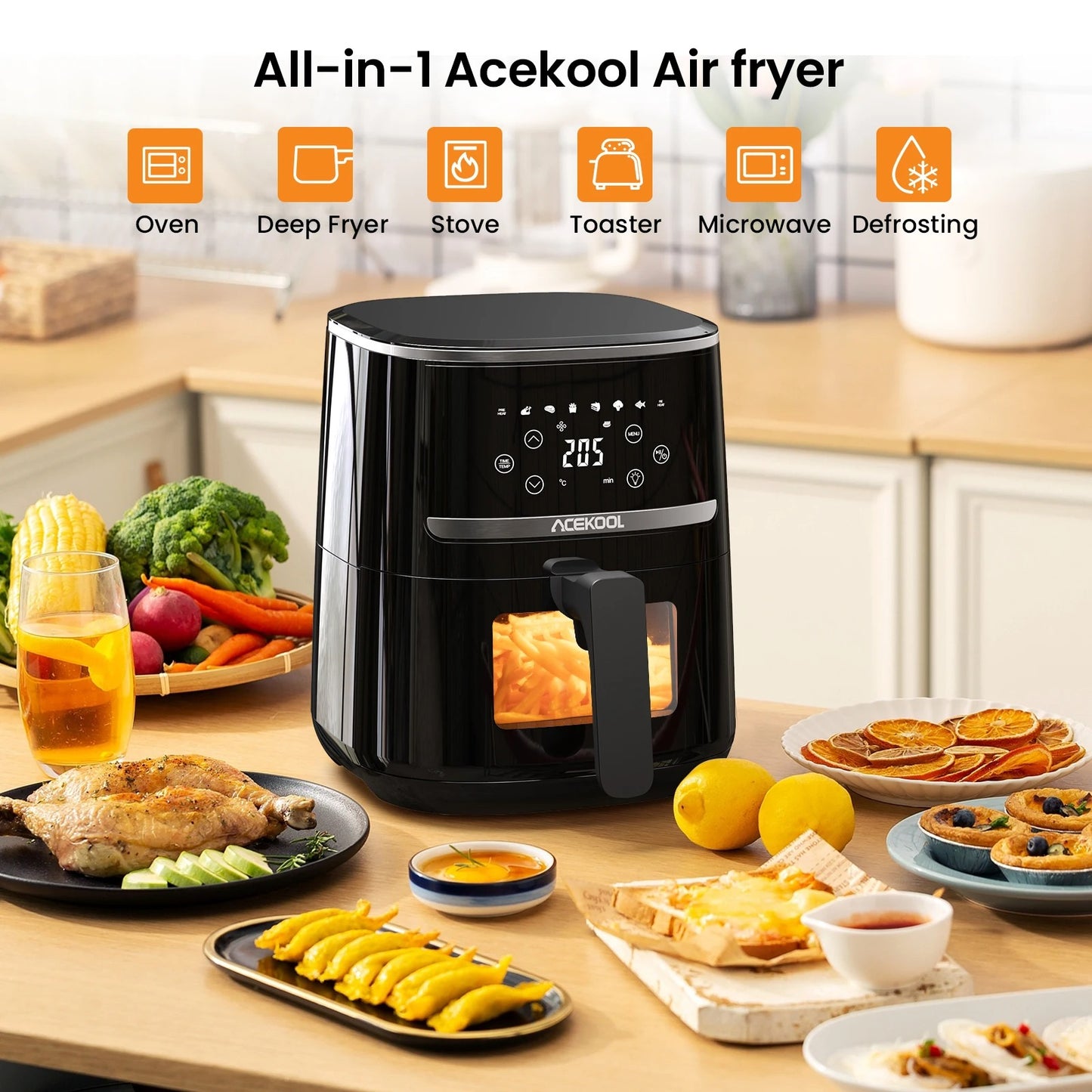 Digital Air Fryer with 8 Cooking Presets - Healthy & Efficient Cooking